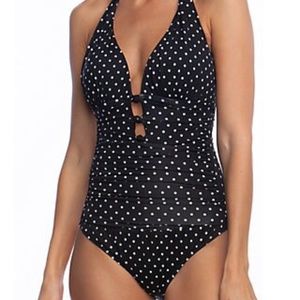 Lauren Ralph Lauren Polka Dot Halter Bathing Suit